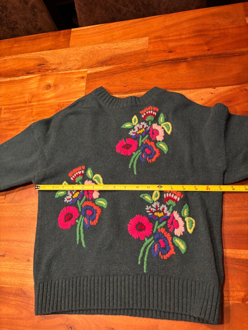 Boden Floral Embroidered Knit Sweater - XS - Picture 5 of 7